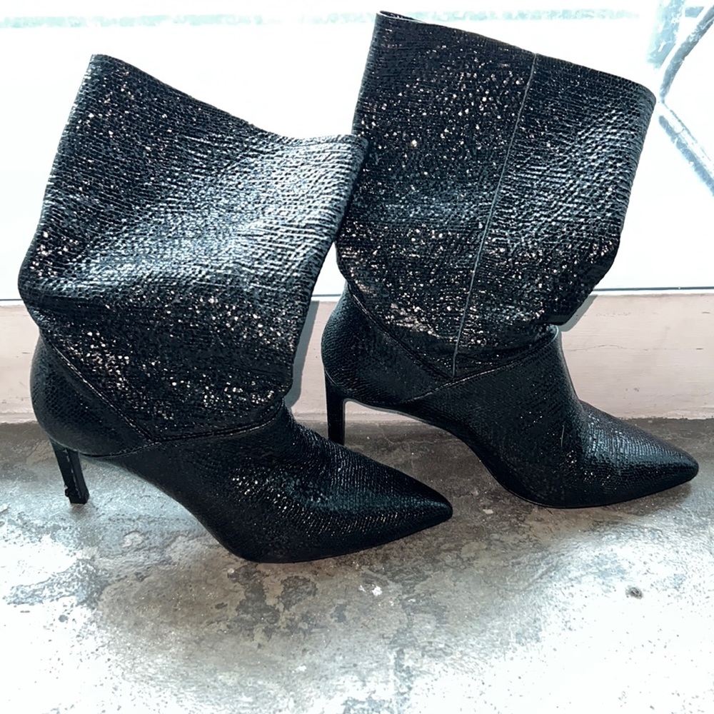 Black booties they  are very comfortable AllSaints mid-calf heel 3.25